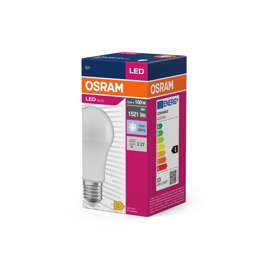Bombilla LED VALUE A100 E27/13W/230V 4000K - Osram