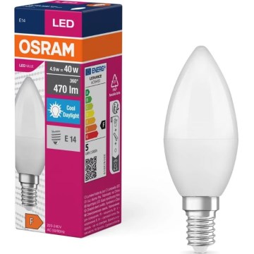 Bombilla LED VALUE B40 E14/4,9W/230V 6500K - Osram