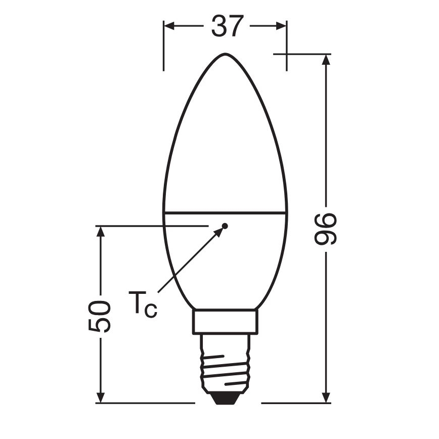 Bombilla LED VALUE B40 E14/4,9W/230V 6500K - Osram