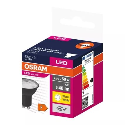 Bombilla LED VALUE PAR16 GU10/6,9W/230V 2700K 120° negro - Ledvance