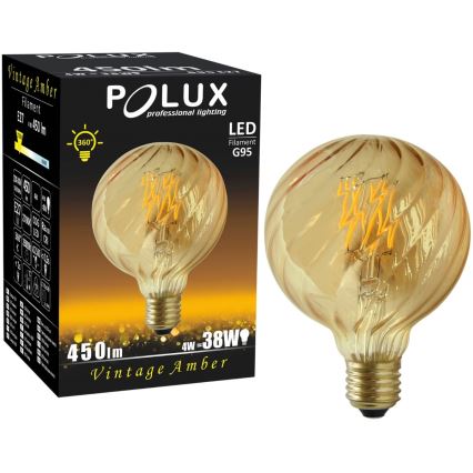 Bombilla LED VINTAGE AMBER E27/4W/230V G95 2700K