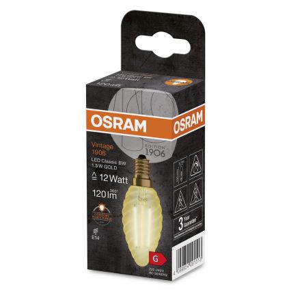 Bombilla LED VINTAGE E14/1,5W/230V 2400K - Osram