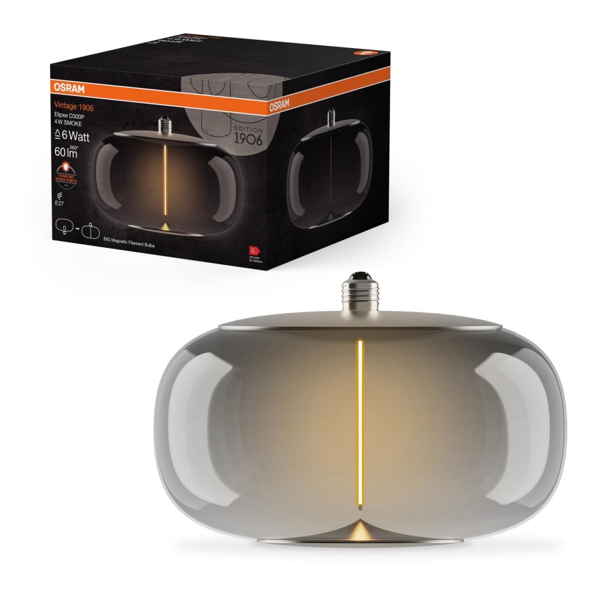 Bombilla LED VINTAGE FILAMENT E27/4W/230V 1800K humo - Osram