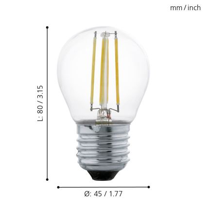 Bombilla LED VINTAGE G45 E27/4W/230V 2700K - Eglo 11762