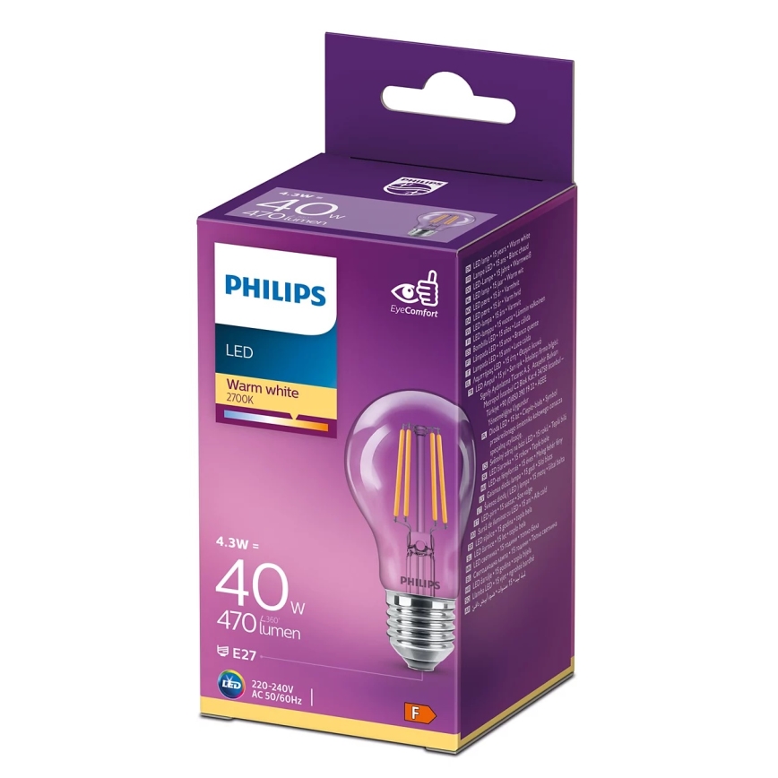 Bombilla LED VINTAGE Philips A60 E27/4,3W/230V 2700K