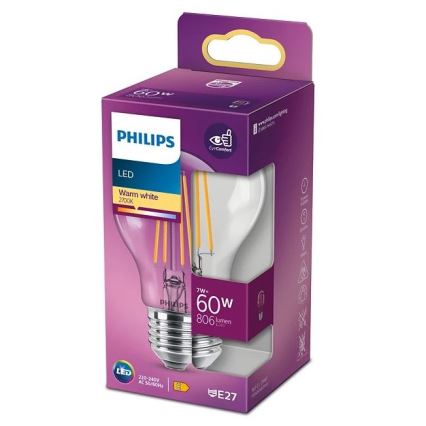 Bombilla LED VINTAGE Philips A60 E27/7W/230V 2700K