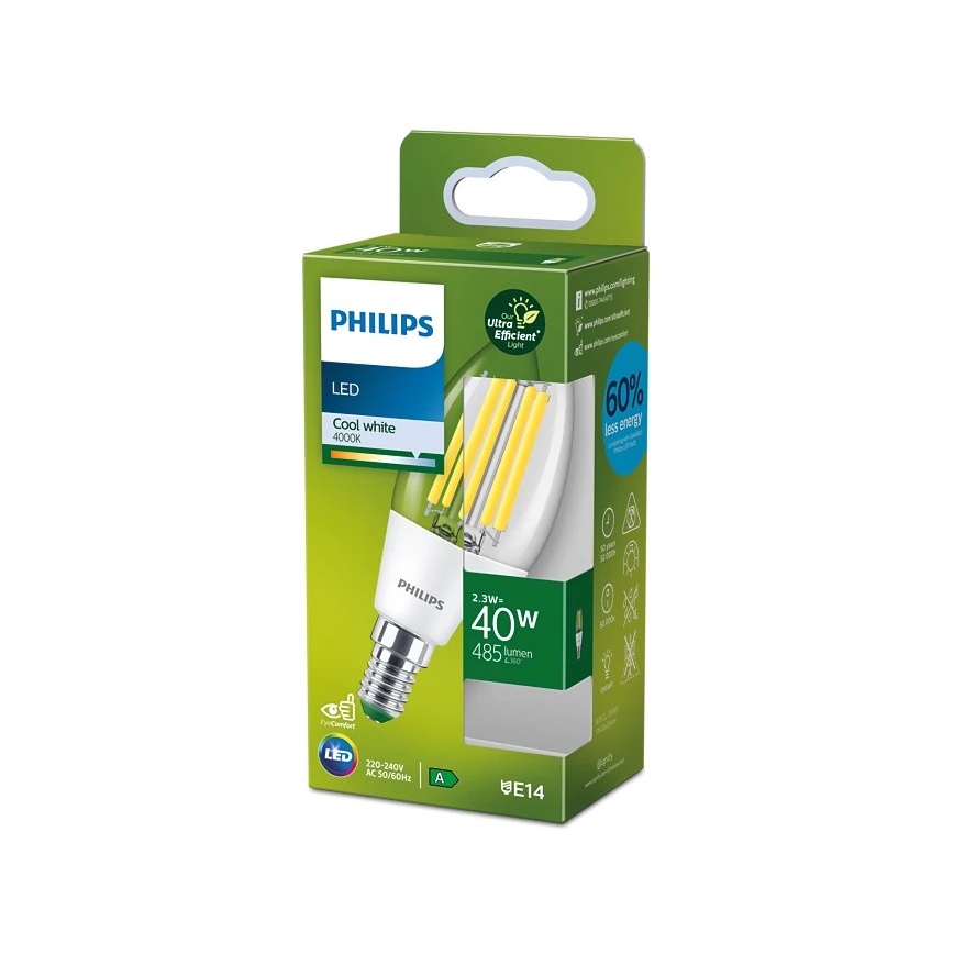 Bombilla LED VINTAGE Philips B35 E14/2,3W/230V 4000K
