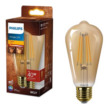 Bombilla LED VINTAGE Philips ST64 E27/7W/230V 1800K