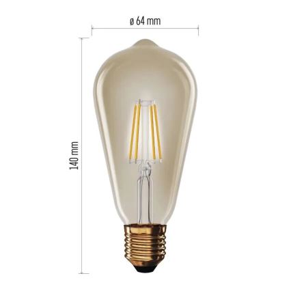 Bombilla LED VINTAGE ST64 E27/4,5W/230V 2200K