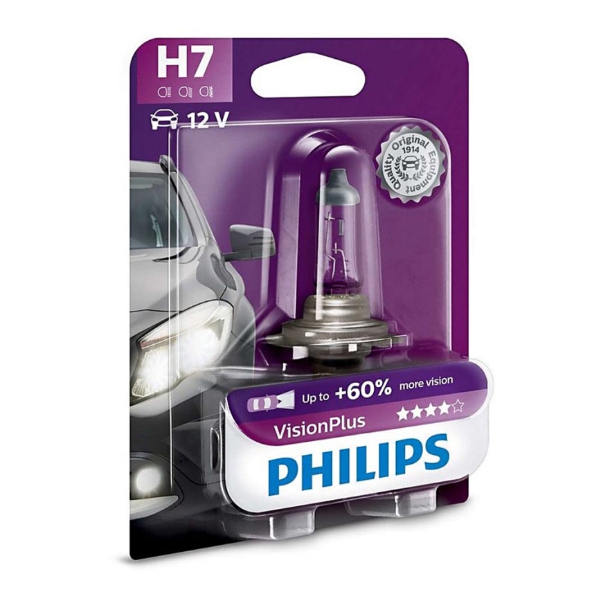 Bombilla para coche Philips VISIONPLUS 12972VPB1 H7 PX26d/55W/12V