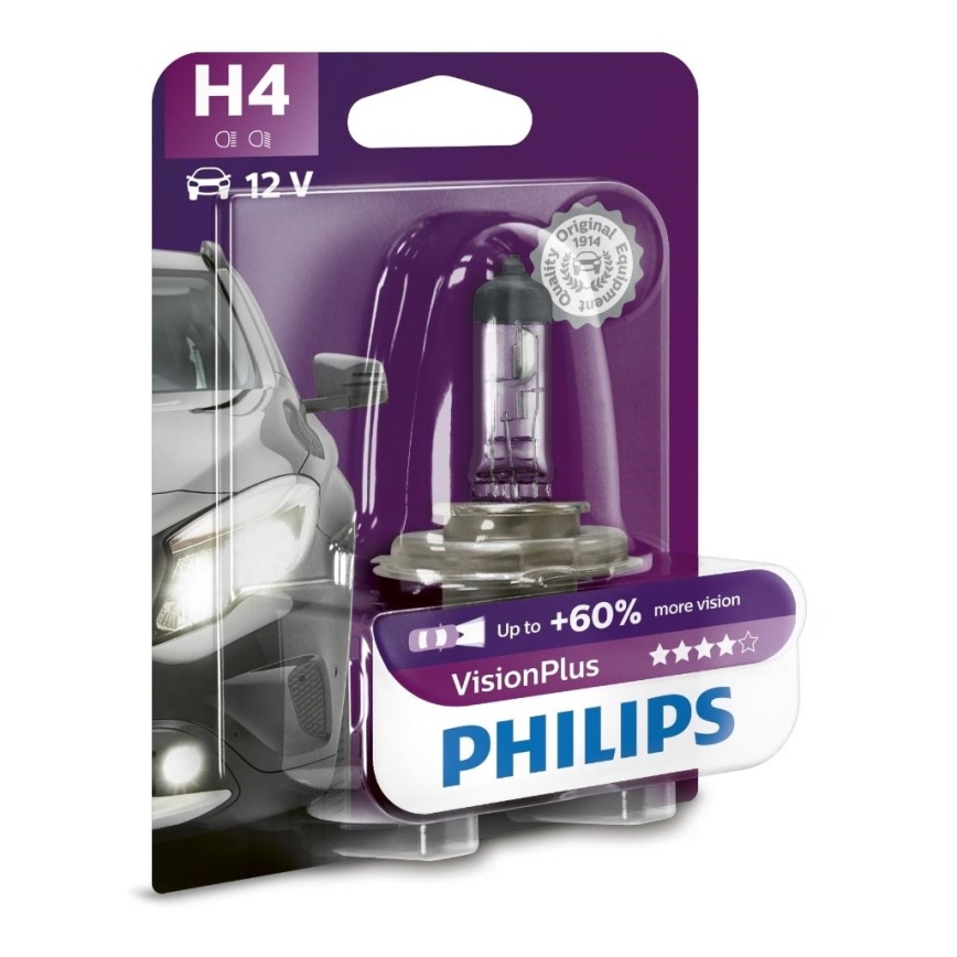 Bombilla para el coche Philips VISION PLUS 12342VPB1 H4 P43t-38/55W/12V