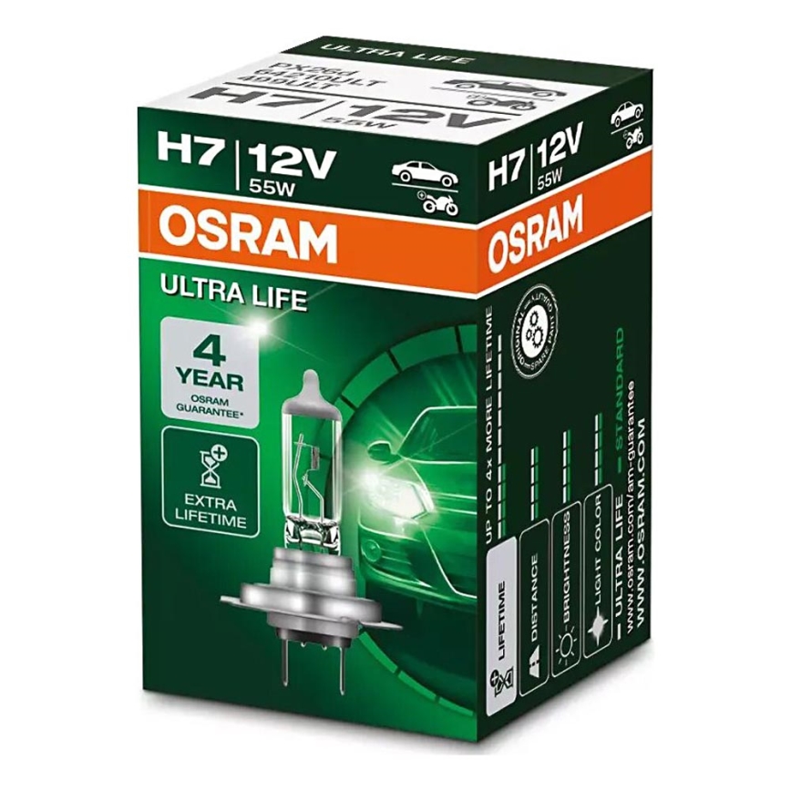 Bombilla ULTRA LIFE H7 PX26d/55W/12V - Osram