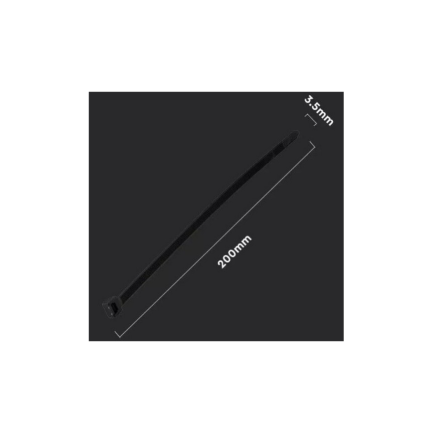 Bridas de plástico 3,5x200mm 100ud negro