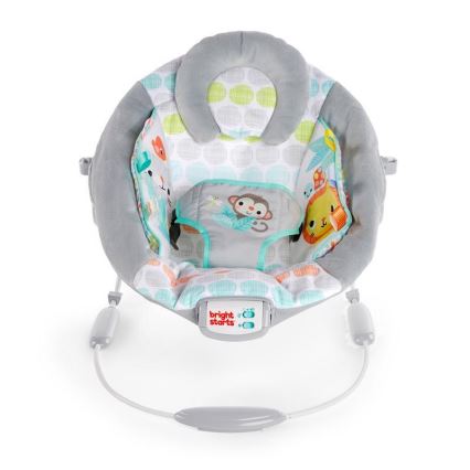 Bright Starts - Tumbona vibratoria infantil con melodía WHIMSICAL WILD