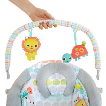 Bright Starts - Tumbona vibratoria infantil con melodía WHIMSICAL WILD