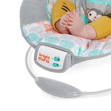 Bright Starts - Tumbona vibratoria infantil con melodía WHIMSICAL WILD