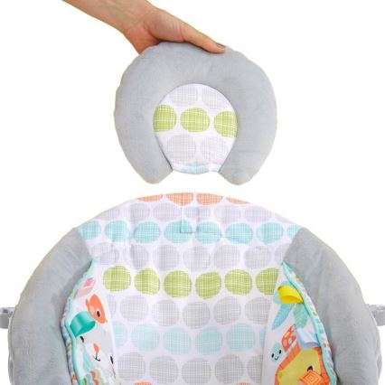 Bright Starts - Tumbona vibratoria infantil con melodía WHIMSICAL WILD