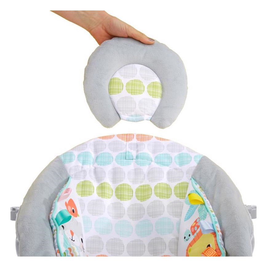 Bright Starts - Tumbona vibratoria infantil con melodía WHIMSICAL WILD
