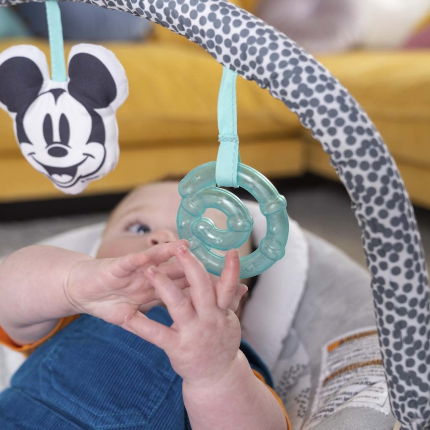 Bright Starts - Tumbona vibratoria para bebés con melodía MICKEY MOUSE 3xLR14