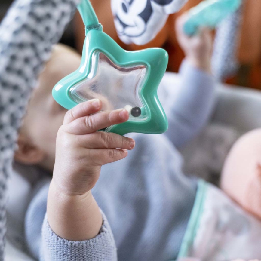Bright Starts - Tumbona vibratoria para bebés con melodía MICKEY MOUSE 3xLR14