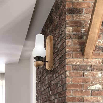 Brilagi - Aplique COTTAGE 1xE14/40W/230V roble/blanco