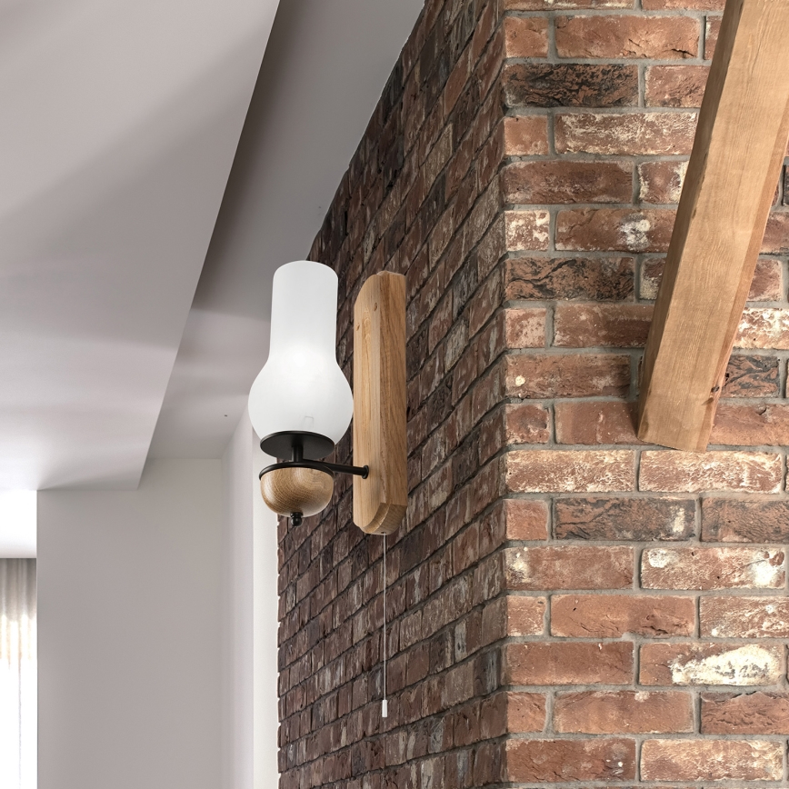Brilagi - Aplique COTTAGE 1xE14/40W/230V roble/blanco