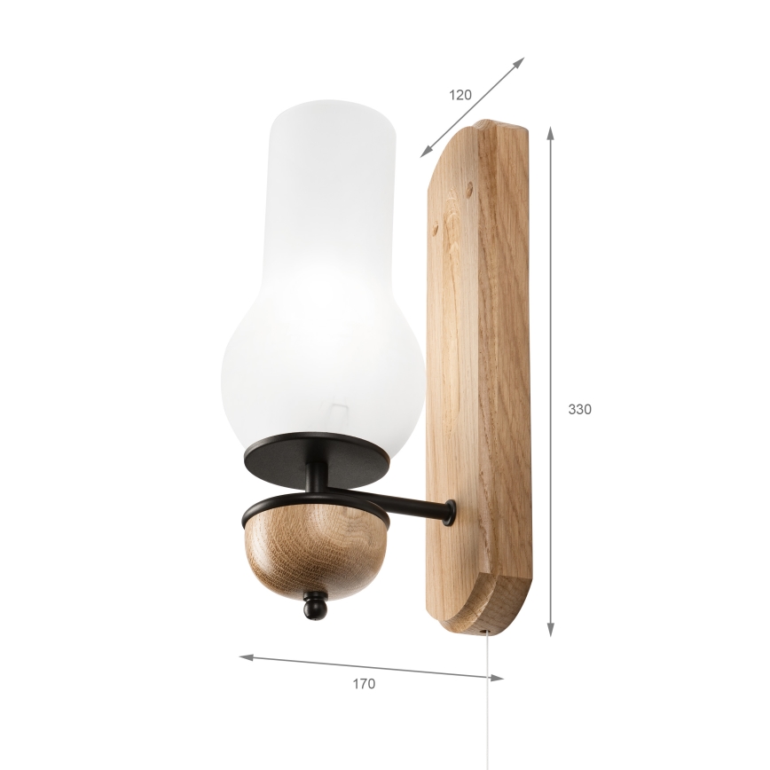 Brilagi - Aplique COTTAGE 1xE14/40W/230V roble/blanco
