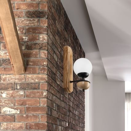 Brilagi - Aplique COTTAGE 1xG9/40W/230V roble/blanco