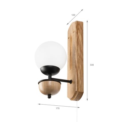 Brilagi - Aplique COTTAGE 1xG9/40W/230V roble/blanco