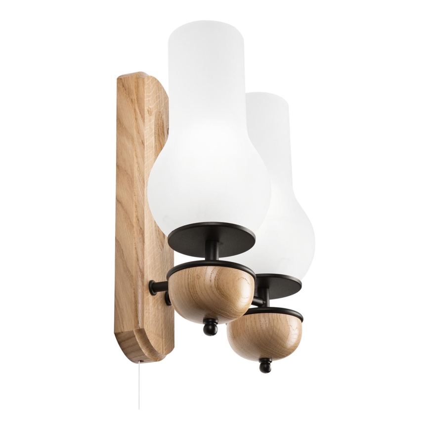 Brilagi - Aplique COTTAGE 2xE14/40W/230V roble/blanco