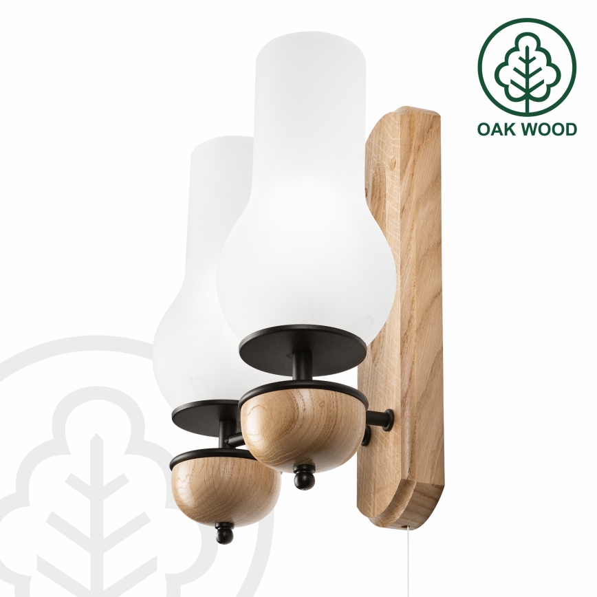Brilagi - Aplique COTTAGE 2xE14/40W/230V roble/blanco