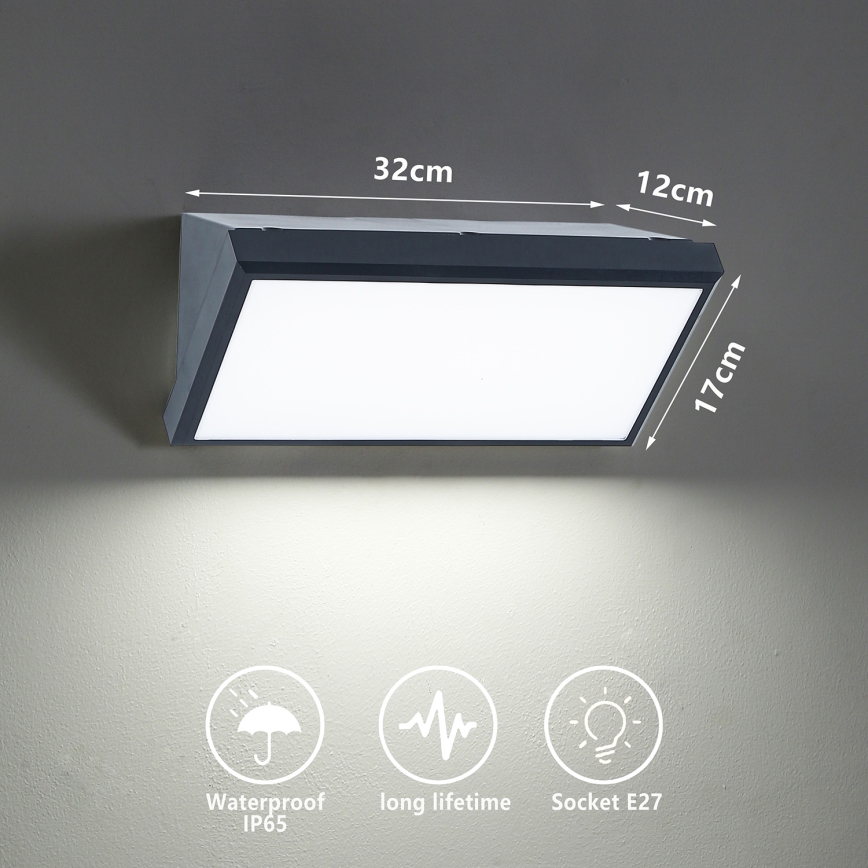 Brilagi - Aplique de exterior TRIANGLE 1xE27/60W/230V antracita IP65