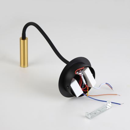 Brilagi - Aplique flexible LED con puerto USB MAYA LED/3W/230V negro/dorado