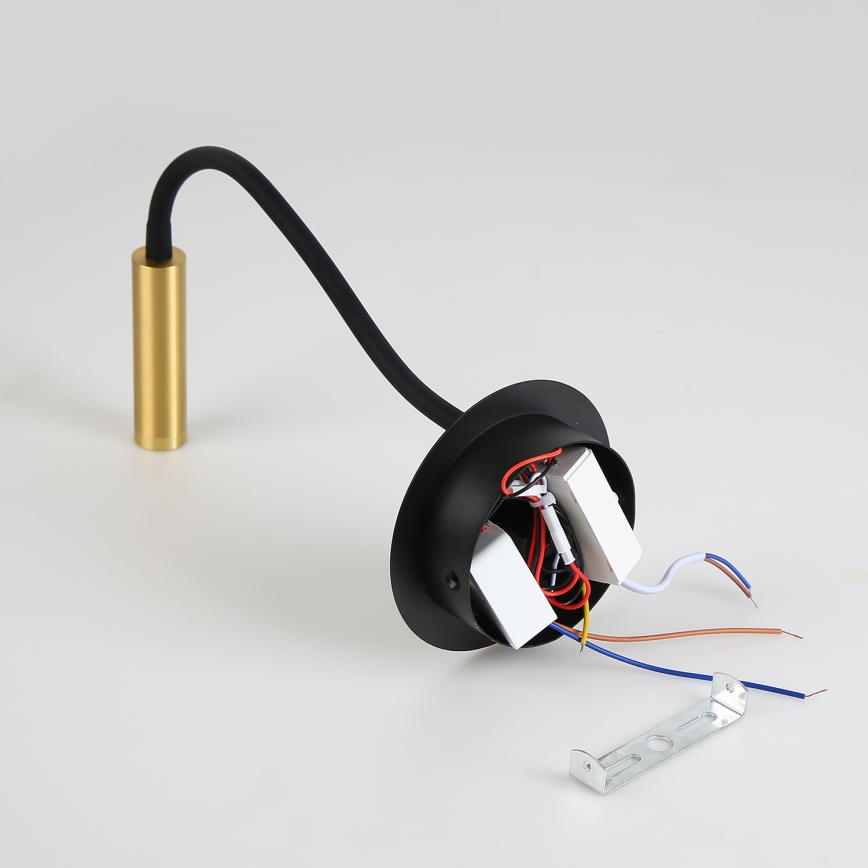 Brilagi - Aplique flexible LED con puerto USB MAYA LED/3W/230V negro/dorado