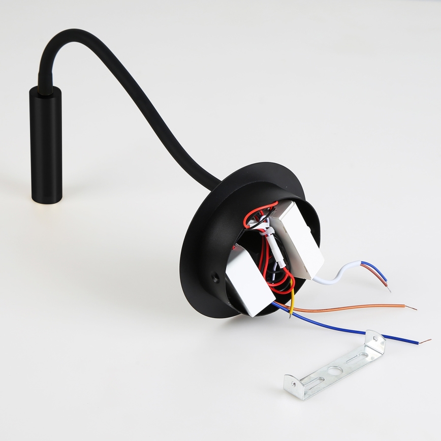Brilagi - Aplique flexible LED con puerto USB MAYA LED/3W/230V negro