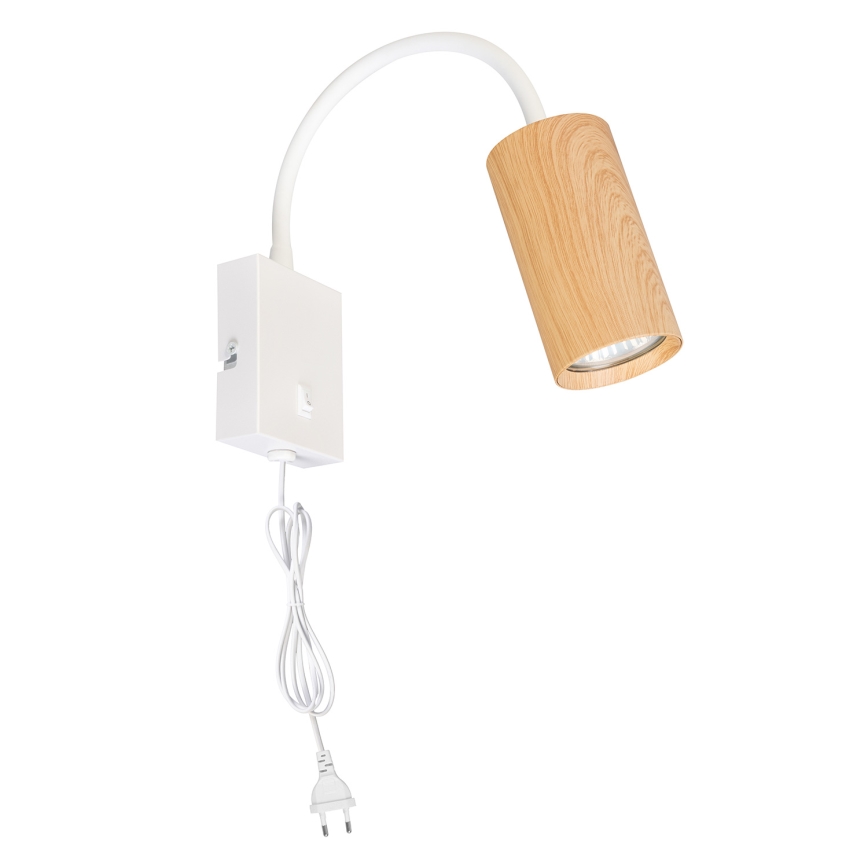 Brilagi - Aplique flexible SELE 1xGU10/30W/230V decoración blanco/roble