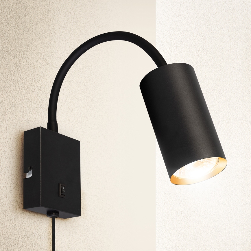 Brilagi - Aplique flexible SELE 1xGU10/30W/230V negro/dorado
