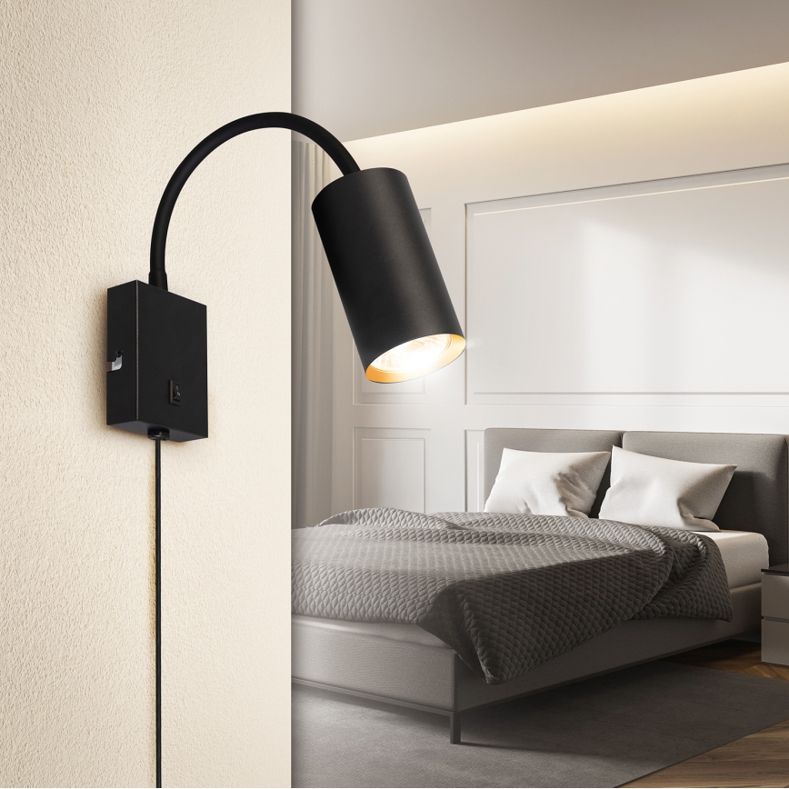 Brilagi - Aplique flexible SELE 1xGU10/30W/230V negro/dorado