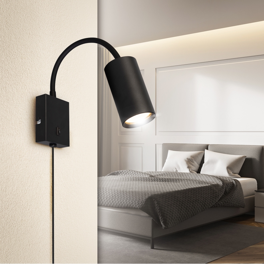 Brilagi - Aplique flexible SELE 1xGU10/30W/230V negro