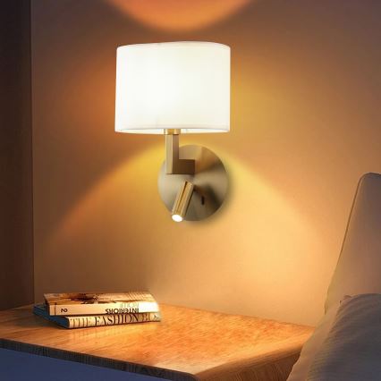Brilagi - Aplique LED DAYA 1xE14/40W/230V + LED/3W color crema/dorado