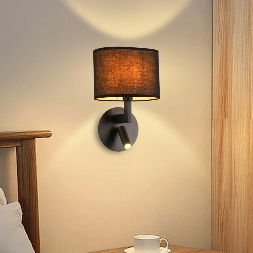 Brilagi - Aplique LED DAYA 1xE14/40W/230V + LED/3W negro