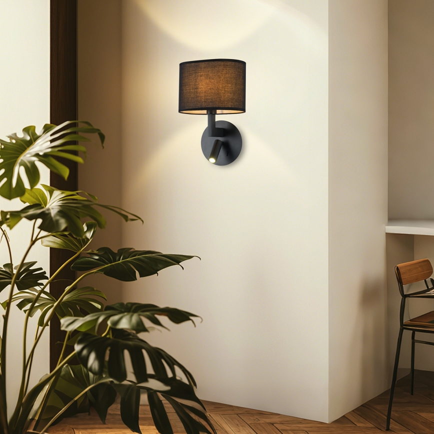 Brilagi - Aplique LED DAYA 1xE14/40W/230V + LED/3W negro