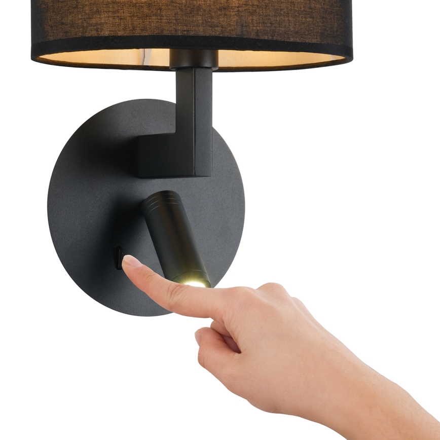 Brilagi - Aplique LED DAYA 1xE14/40W/230V + LED/3W negro
