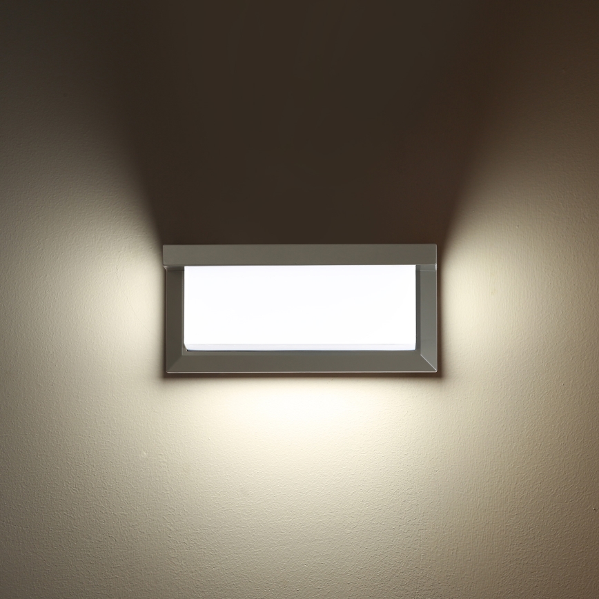 Brilagi - Aplique LED de exterior con sensor BRICKY LED/12W/230V gris IP54