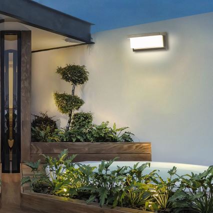 Brilagi - Aplique LED de exterior con sensor BRICKY LED/12W/230V gris IP54