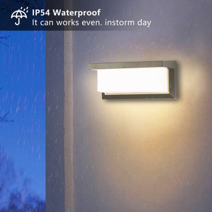 Brilagi - Aplique LED de exterior con sensor BRICKY LED/12W/230V gris IP54