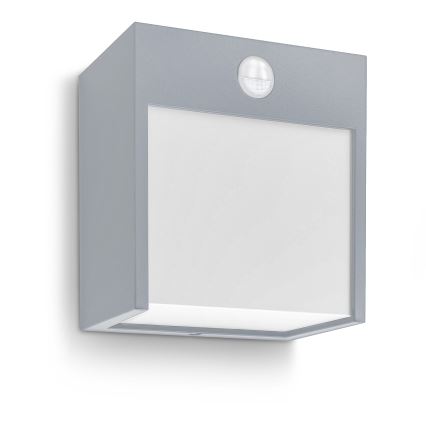 Brilagi - Aplique LED de exterior con sensor TERNI LED/12W/230V gris IP44