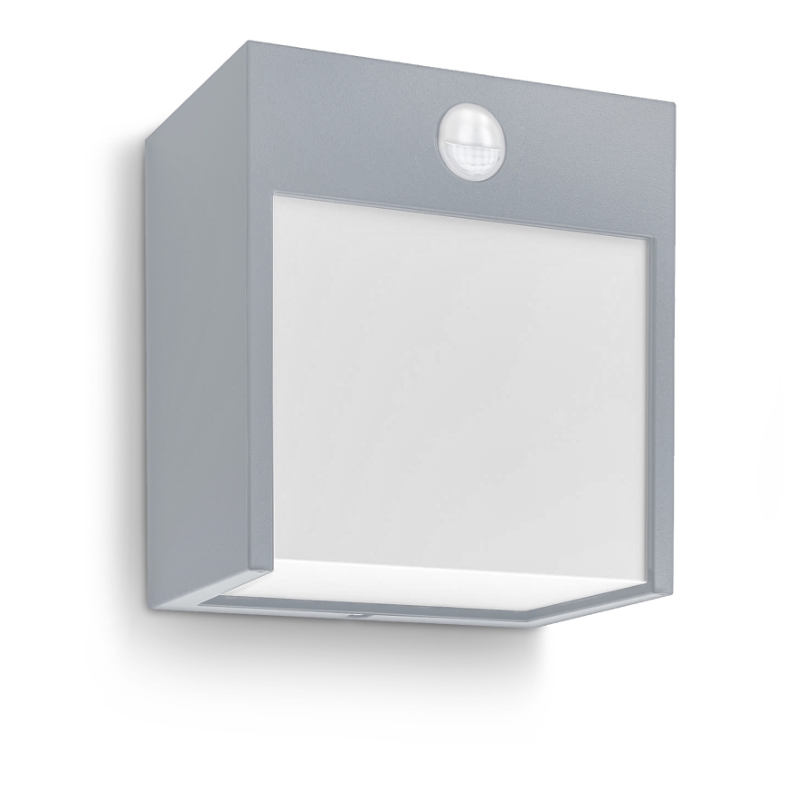 Brilagi - Aplique LED de exterior con sensor TERNI LED/12W/230V gris IP44