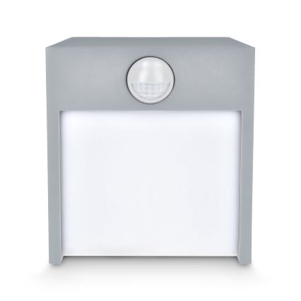 Brilagi - Aplique LED de exterior con sensor TERNI LED/12W/230V gris IP44