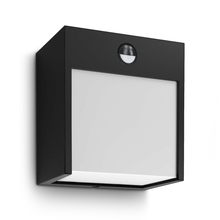 Brilagi - Aplique LED de exterior con sensor TERNI LED/12W/230V negro IP44